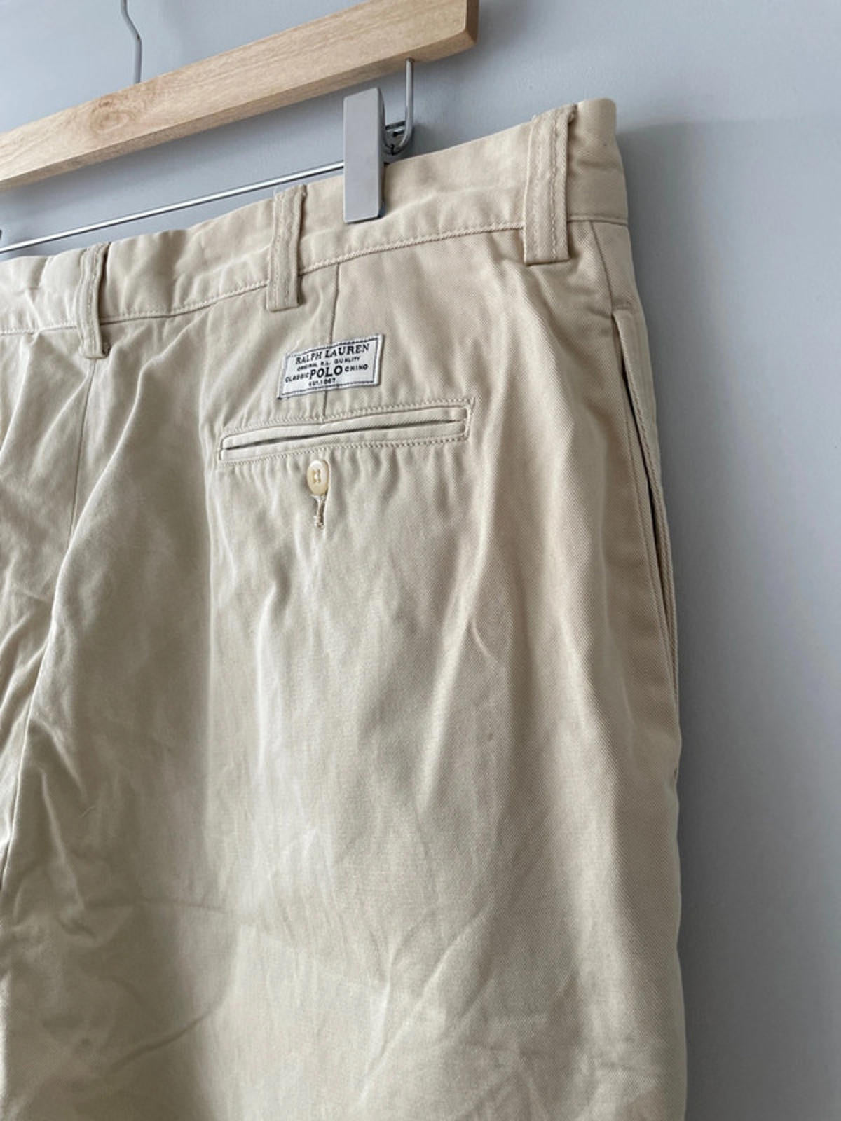 Men’s Ralph Lauren Premium Classic Chino Trousers In Beige - W38/L34 - 1715