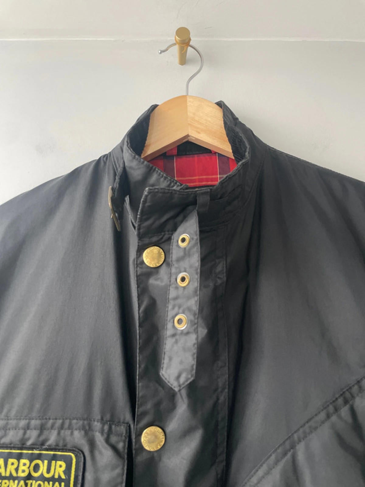 Men's Barbour International A7 Premium Biker Jacket in Black - Small - 2085