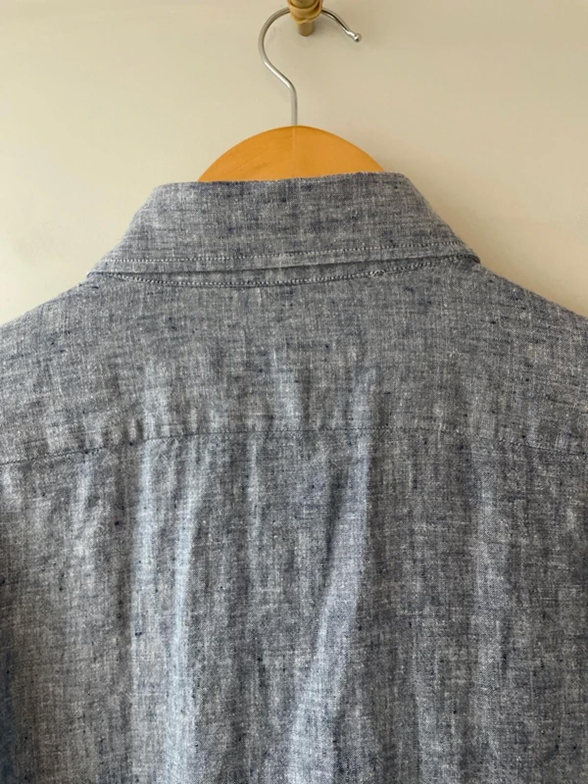 Men’s Reiss 100% Slub Linen Long Sleeve Shirt in Blue - Large - 2928