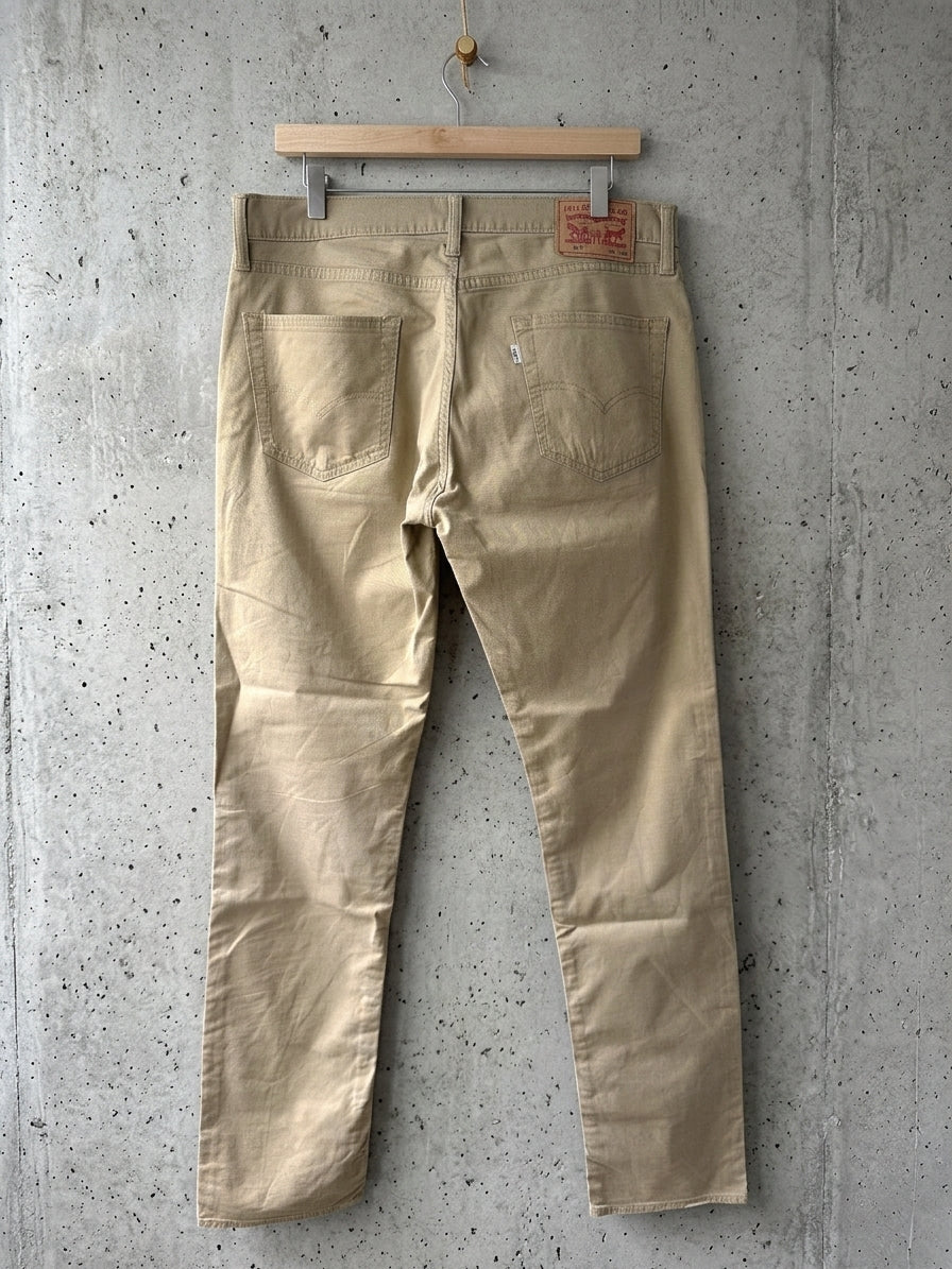 Men’s Levi's 511 Slim Fit Jeans In Beige - W34/L34 - 3836
