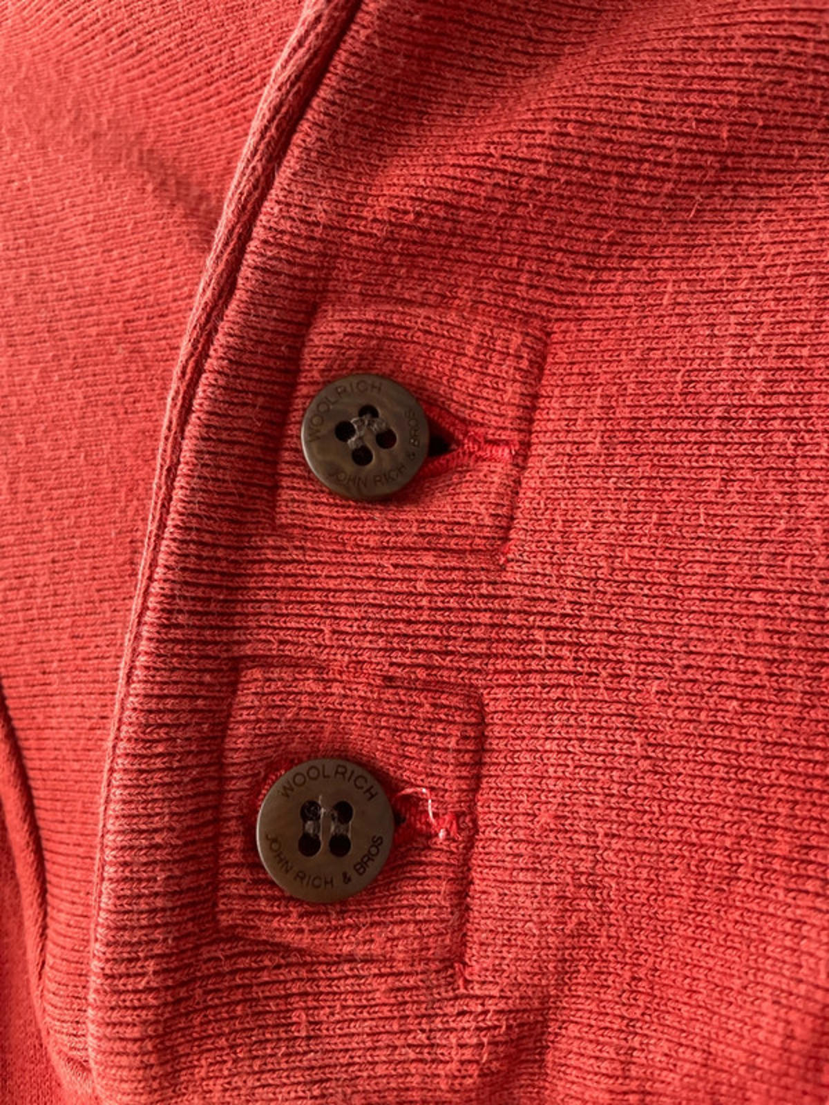 Men’s Woolrich Shawl Collar Jumper Top In Red - Medium - 2449