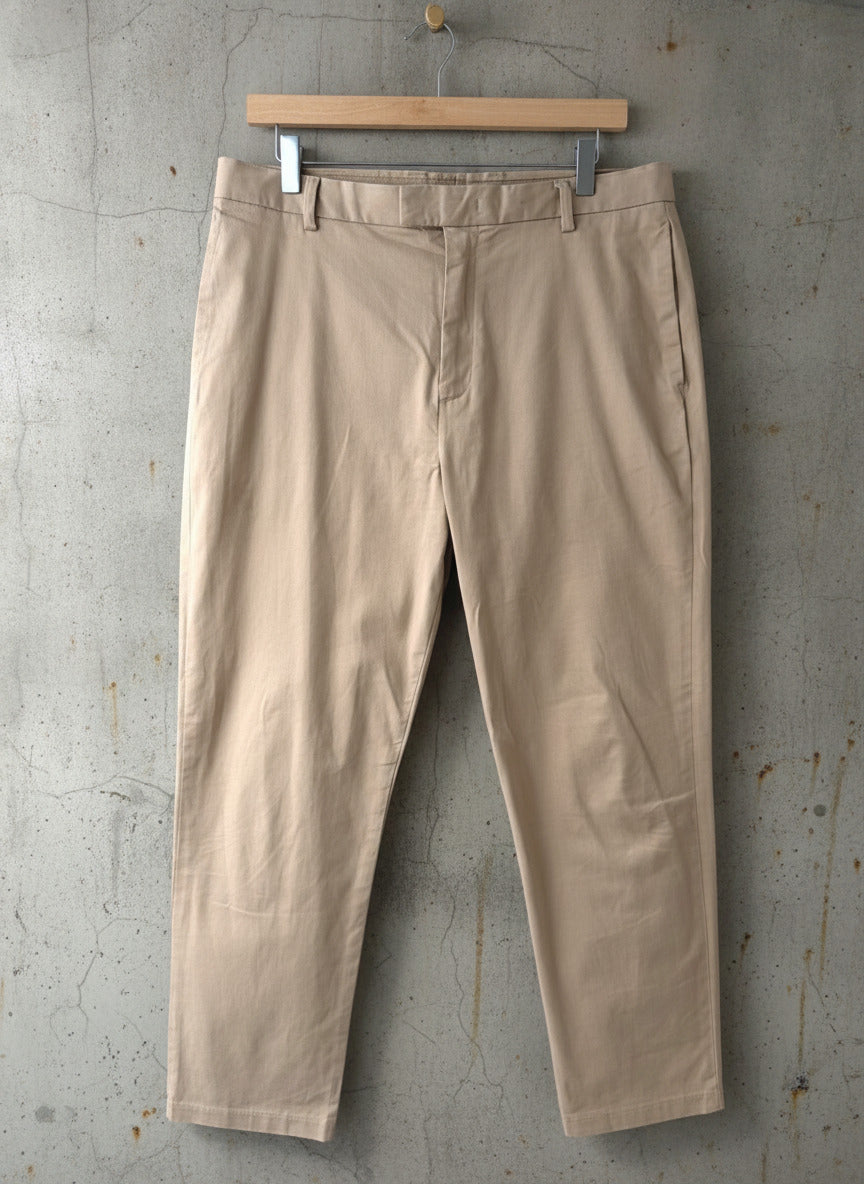 Men's Kin Stretch Fit Classic Chino Trousers In Beige - W34/L28 - 3631