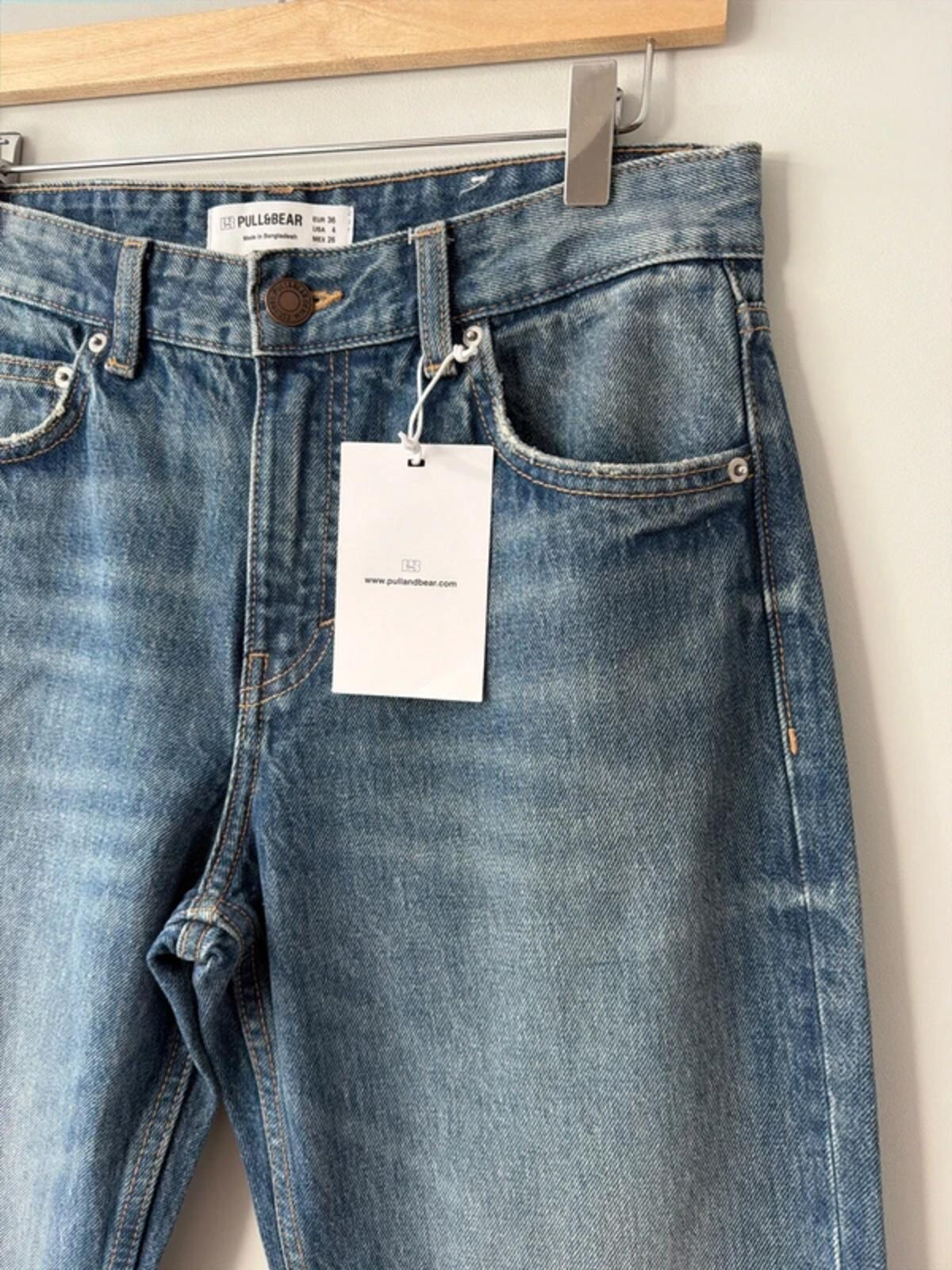 Women’s Pull & Bear high waist straight fit jeans in navy - uk8 - 3458