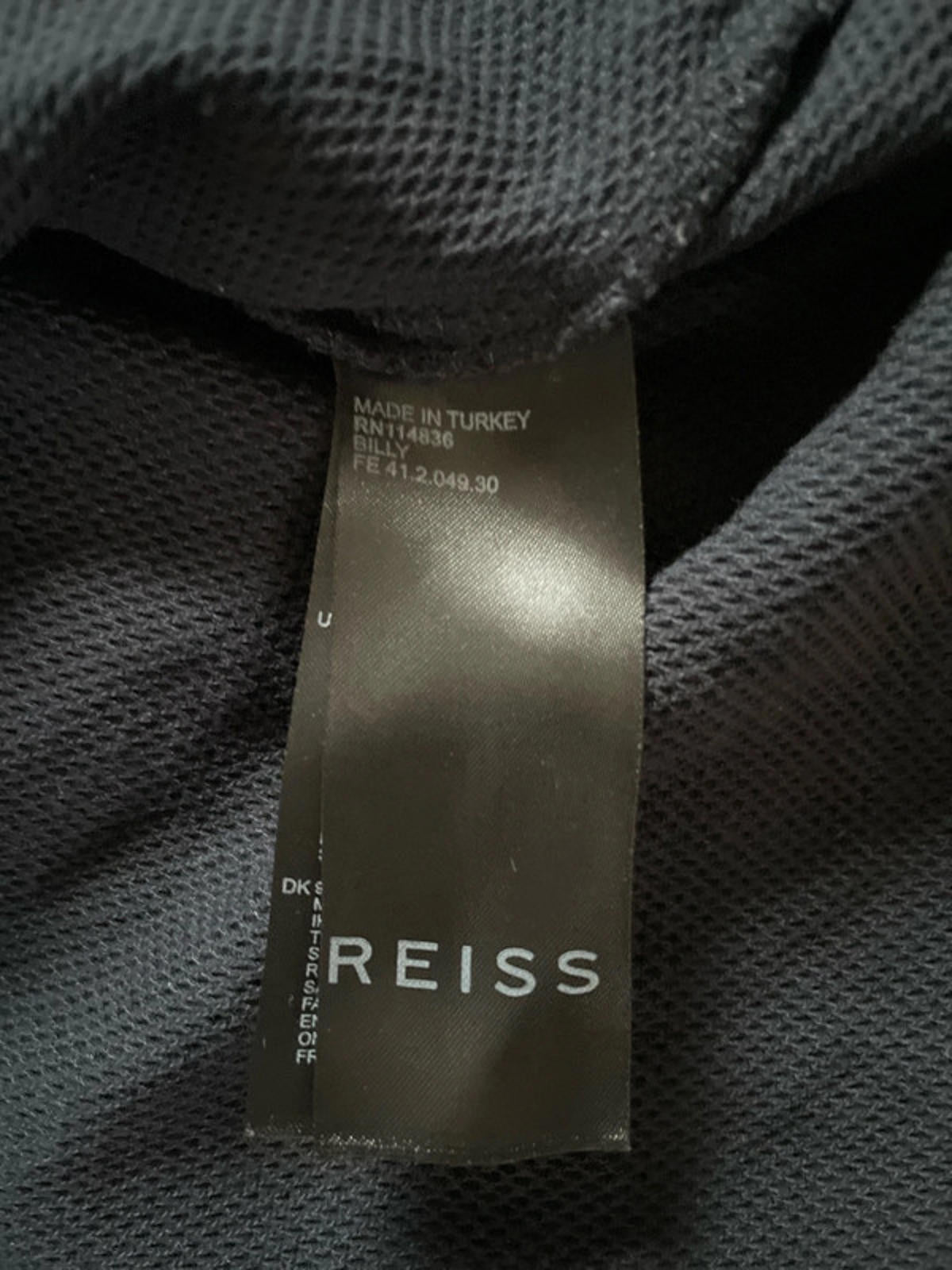 Men’s Reiss Short Sleeve Slim Fit Knitted Polo Top In Navy - XL - 2746