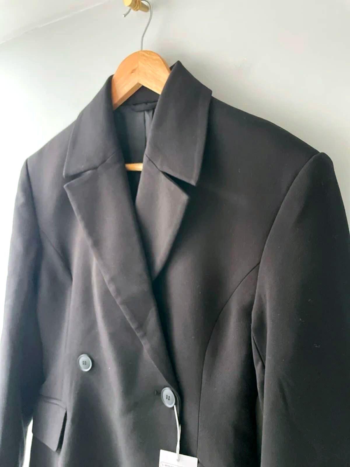 Women’s Weekday Double Breasted Blazer Jacket in Black - Small - 2983