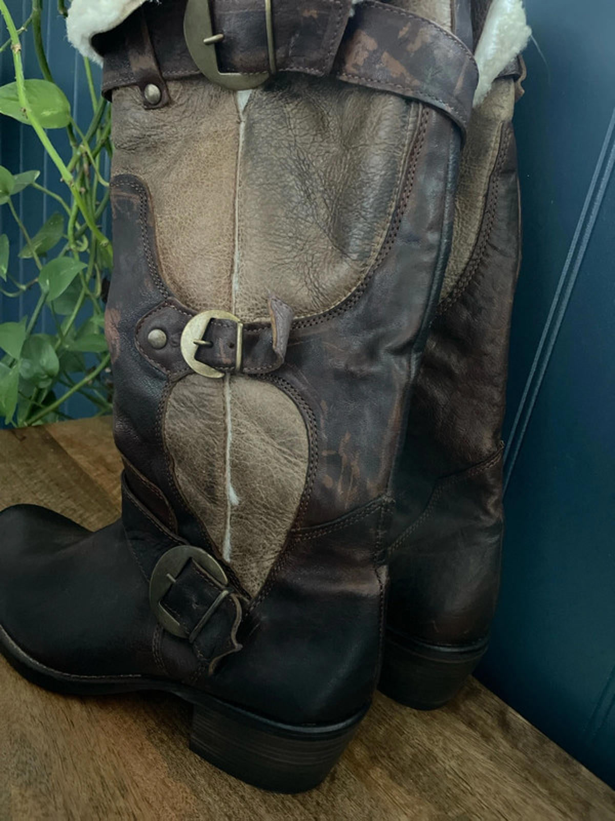 Women’s Manas Designer Leather Knee length Boots Made In Italy In Tan - UK 7 - 2569