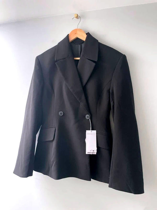 Women’s Weekday Double Breasted Blazer Jacket in Black - Small - 2983