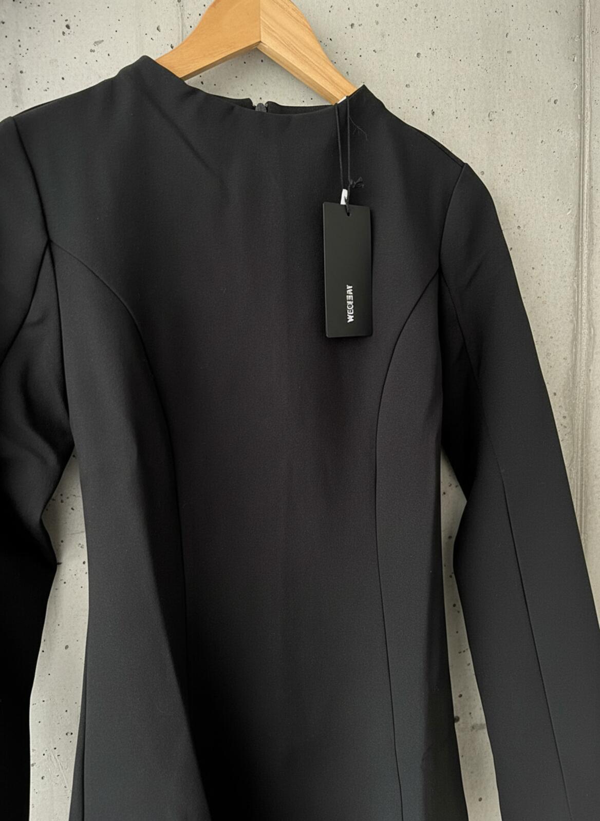 Womens Weekday Zip Back Dress With Flared Sleeves In Black - UK8 - 3483