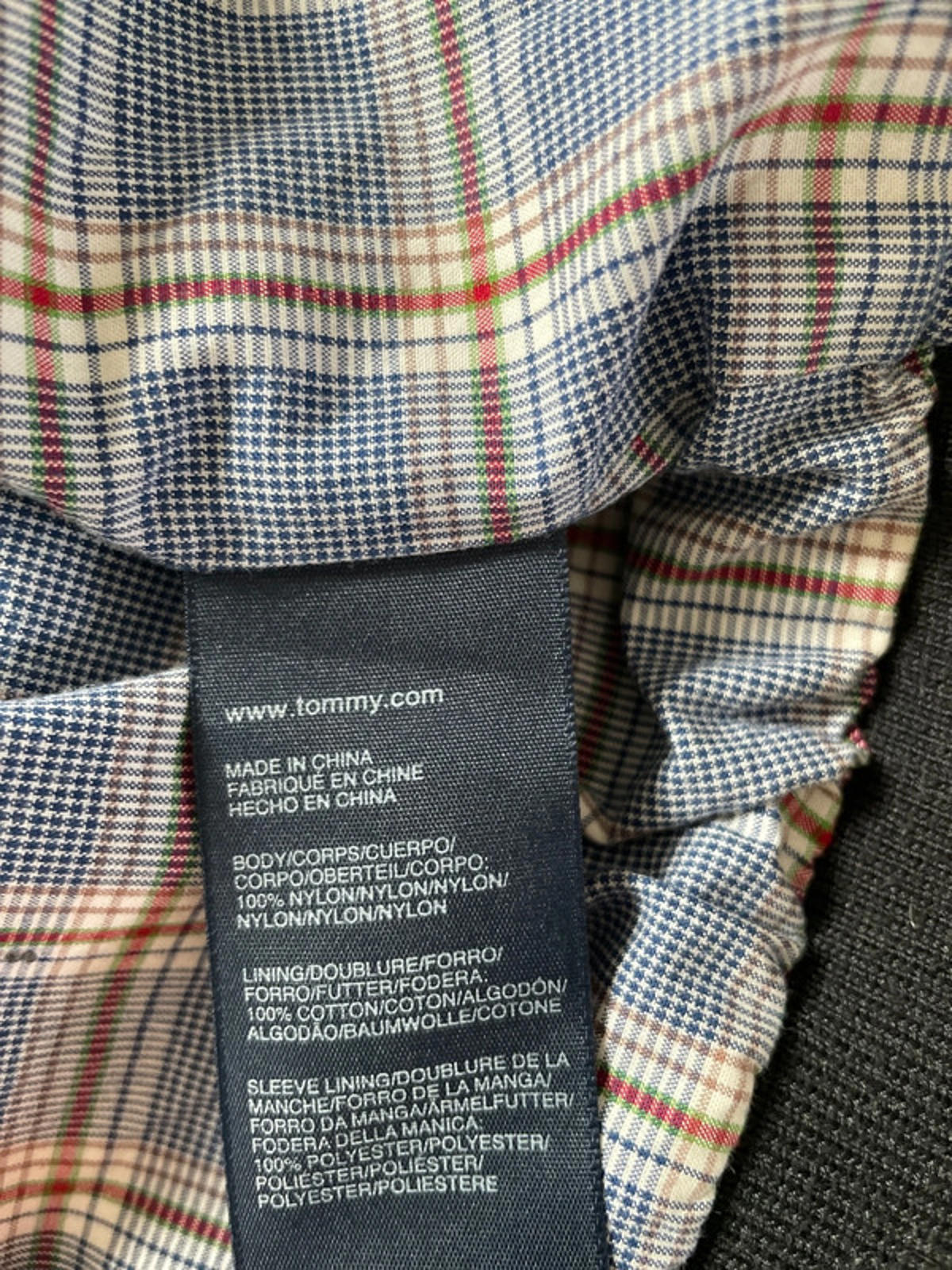 Men’s Tommy Hilfiger Check Lined Harrington Jacket - Large - 2056