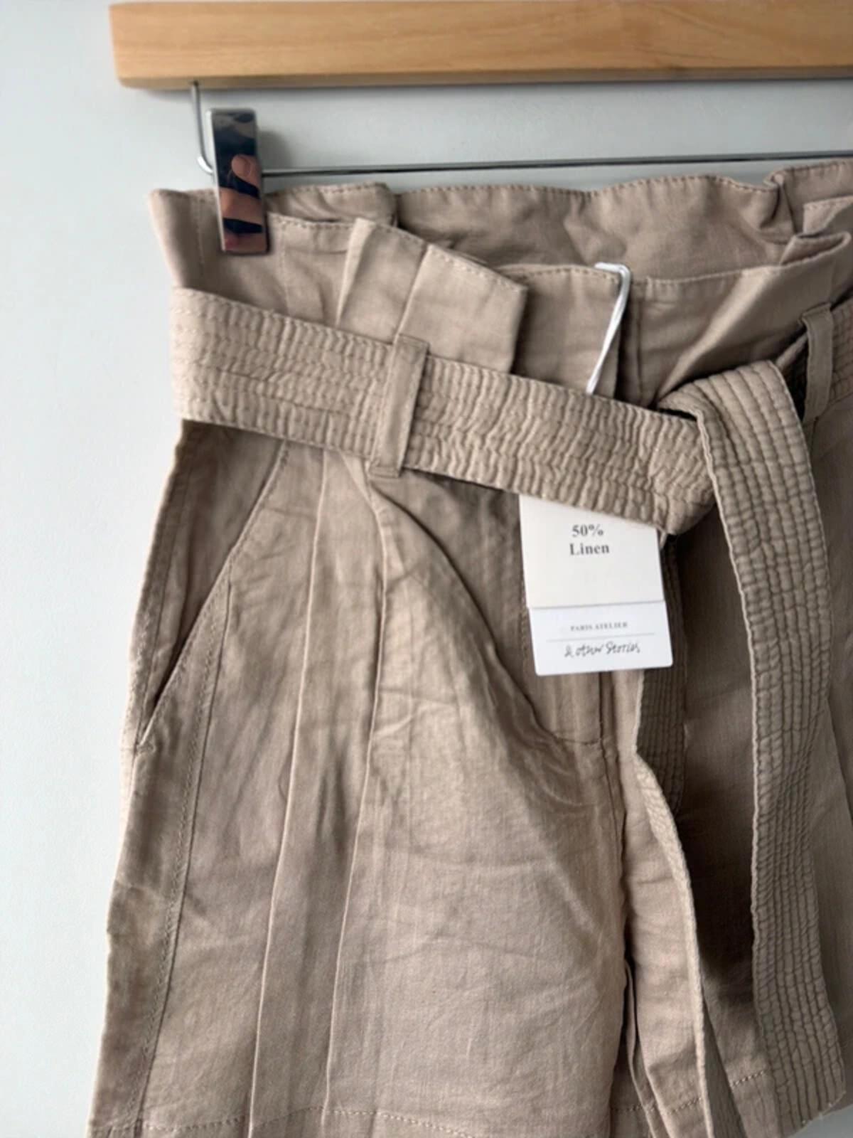 Women’s & Other Stories linen tie front style shorts in beige - Ul6 -