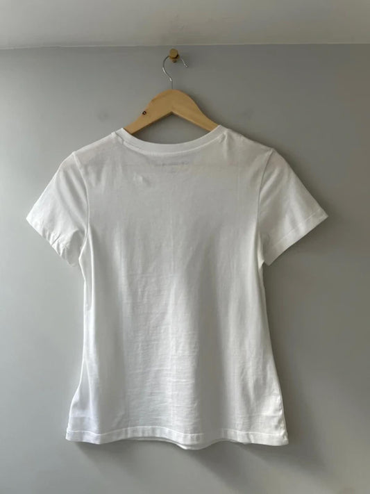 Women’s Calvin Klein Crew Neck Short Sleeve Slim Fit T-shirt in White - Small - 3040