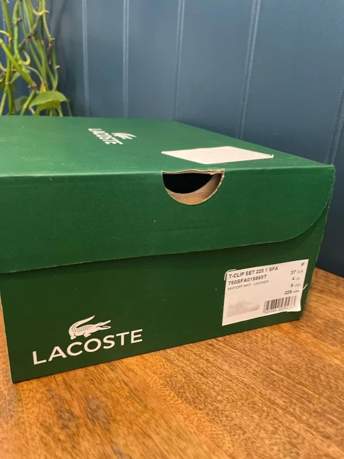 Women’s Lacoste T-Clip Premium Leather Trainers in White - UK4 - 3097