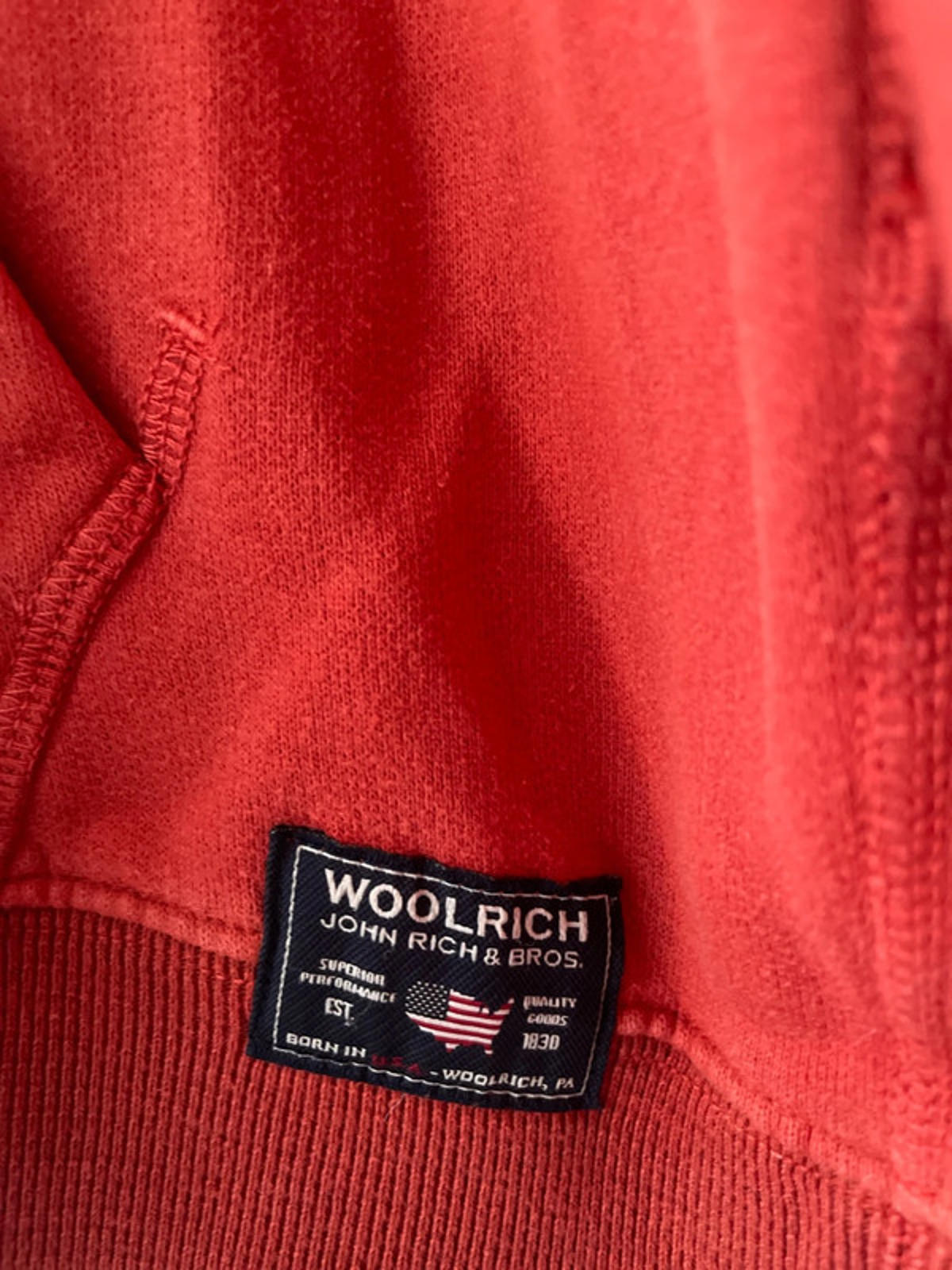 Men’s Woolrich Shawl Collar Jumper Top In Red - Medium - 2449