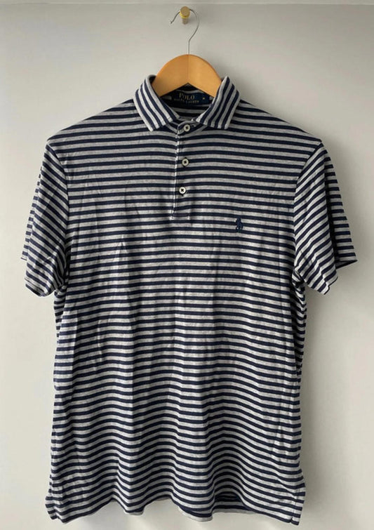 Men’s Ralph Lauren Stripped Polo Top In Pima Cotton - Medium