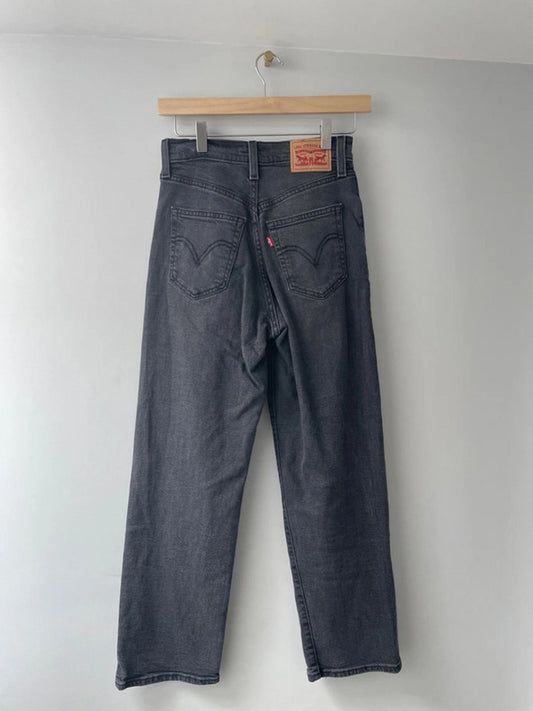 Women’s Levi’s Ribcage Straight Washed Black Jeans - W25/L27 -1840