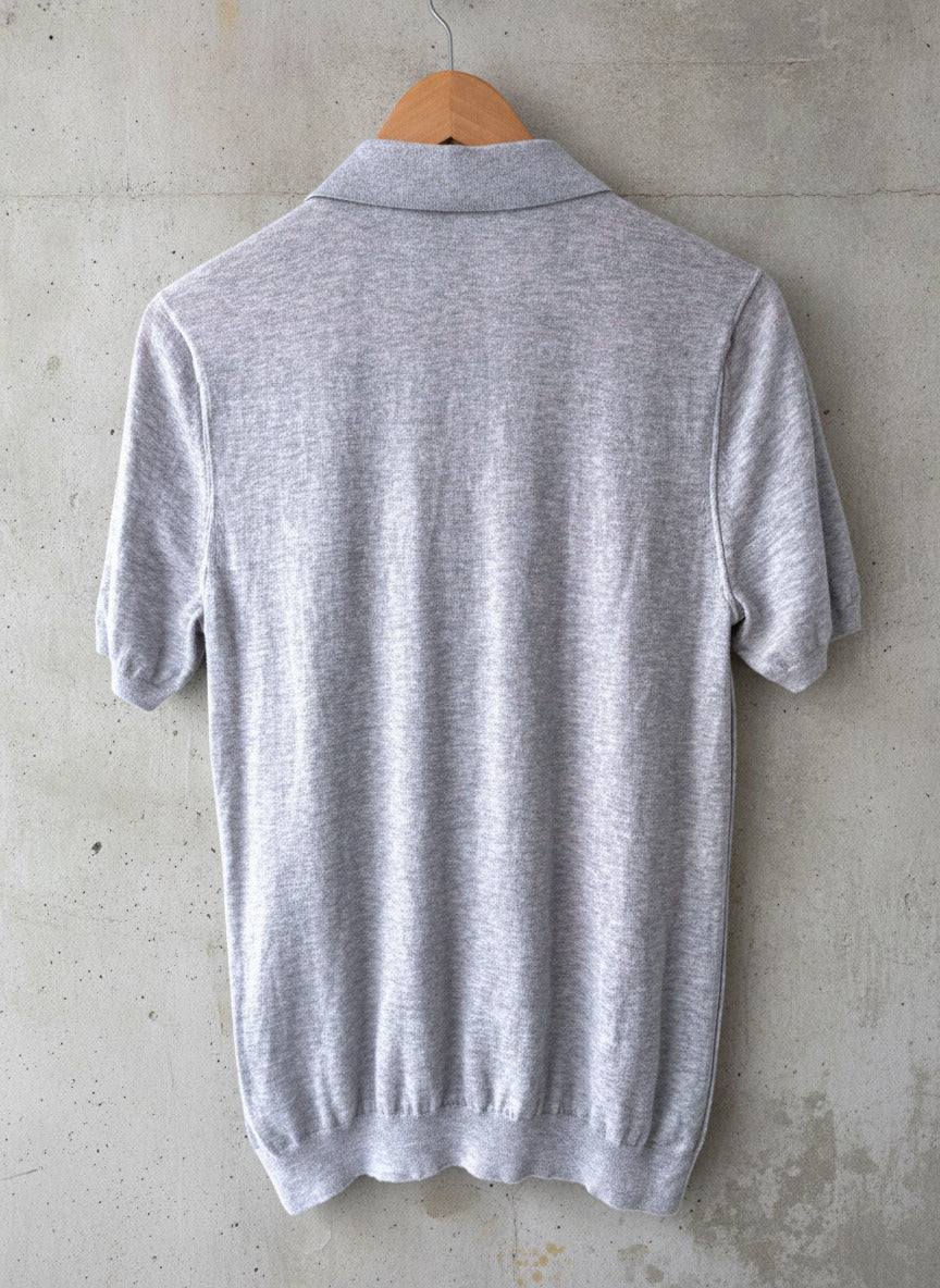 Men’s Reiss Premium Wool Blend Knitted Polo Top In Grey - Small - 1674