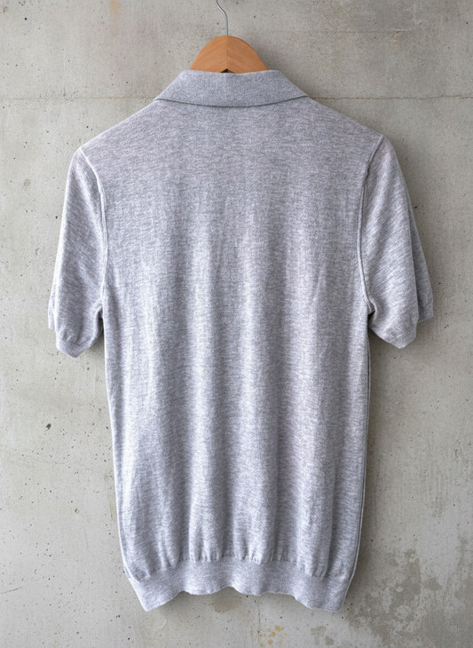 Men’s Reiss Premium Wool Blend Knitted Polo Top In Grey - Small - 1674