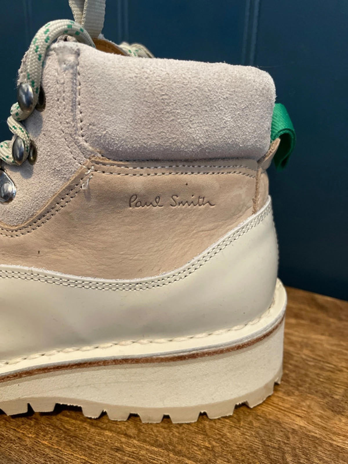 Women’s Paul Smith Zenith Premium Leather Lace-up Boots in Off-White - UK 3-2895