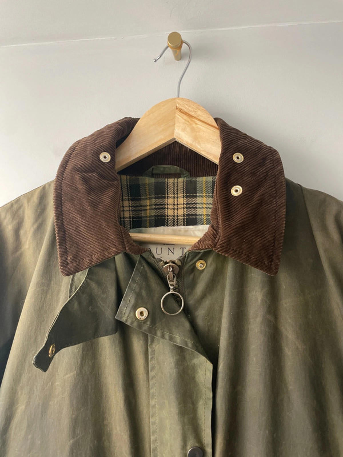 Men’s St Michael Country Wax Jacket Coat In Khaki - Medium - 2076