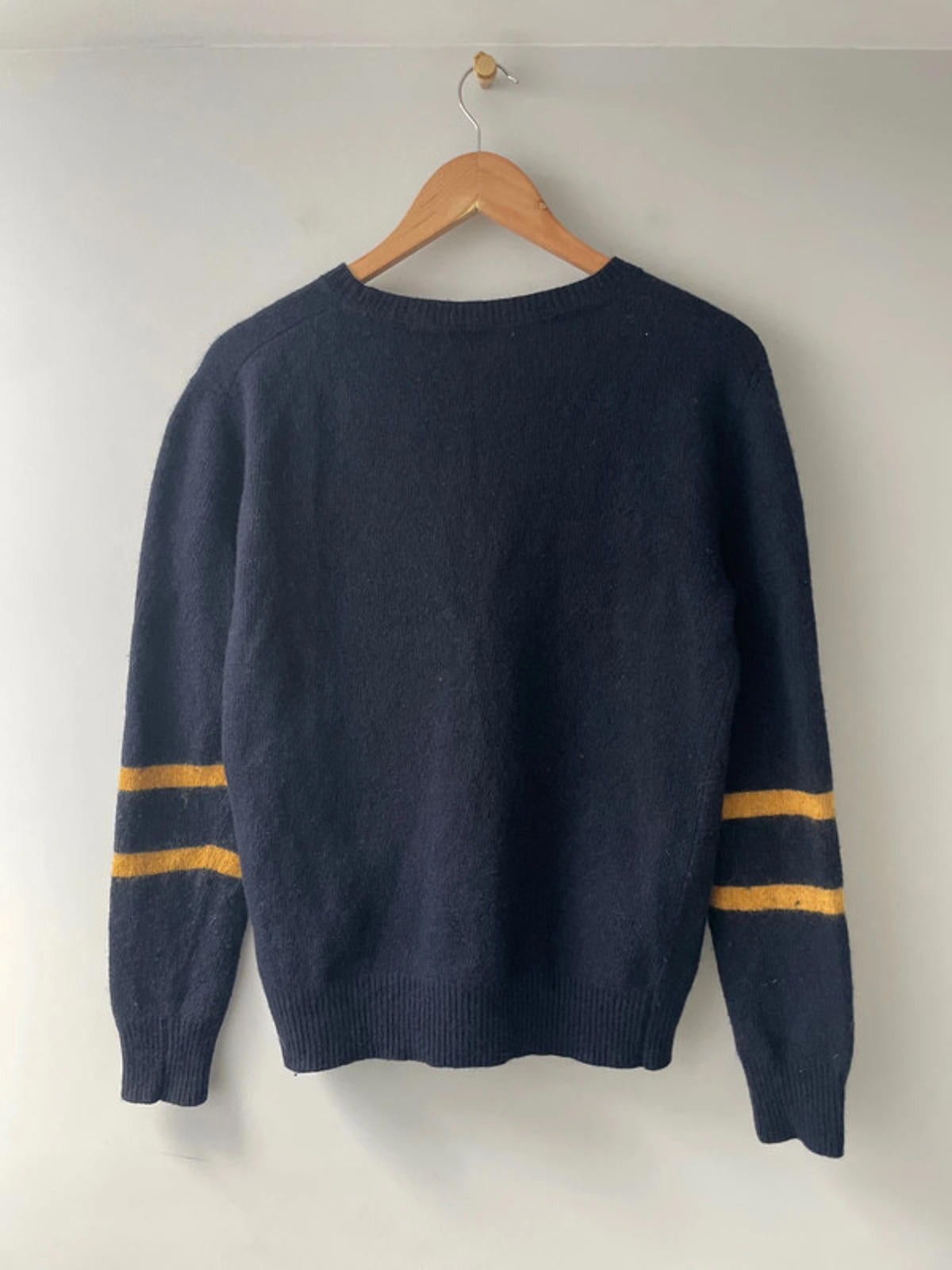 Women's Tommy Hilfiger Premium Wool Jumper In Navy/Yellow - Small - 2621
