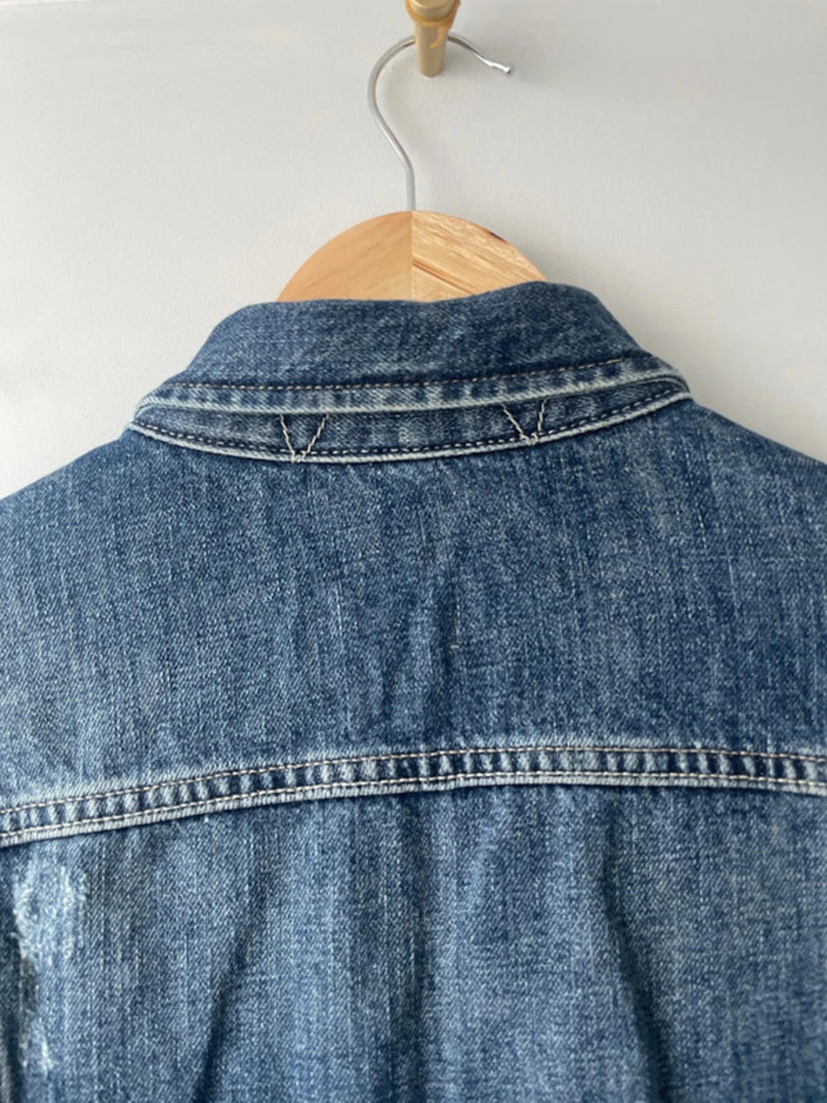 Women’s Allsaints Denim Trucker Jacket Coat With Washed Effect - Small - 2111