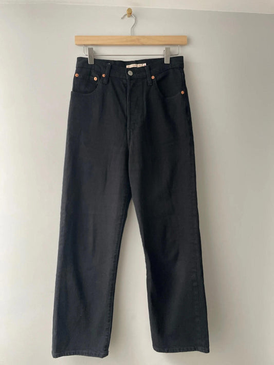 Women’s Levi’s High Waisted Ribcage Straight Fit Jeans In Black - W26/L27 - 2347