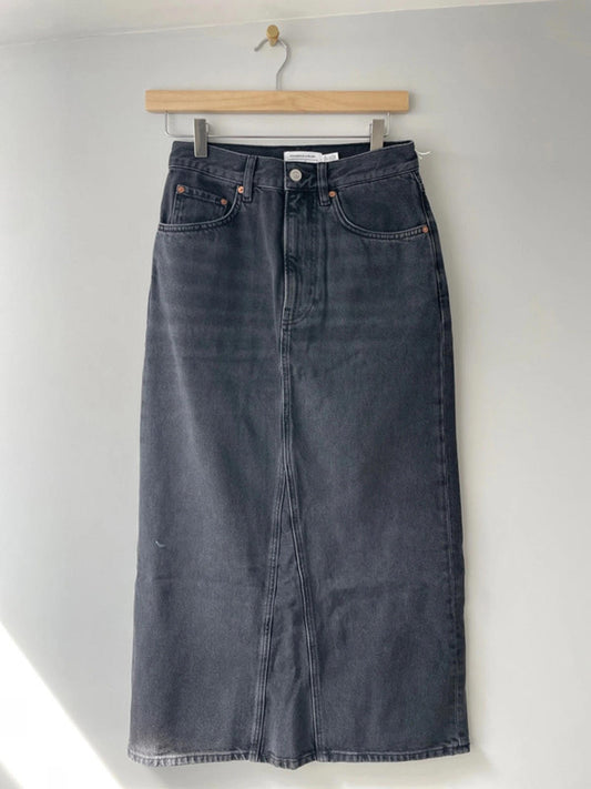Women’s & Other Stories Long Denim Skirt In Black with Back Split - UK 6 - 1812