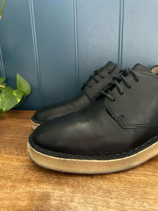 Women’s Clarks Originals Maru London Leather Lace-up Shoes In Black -UK 6.5-2320