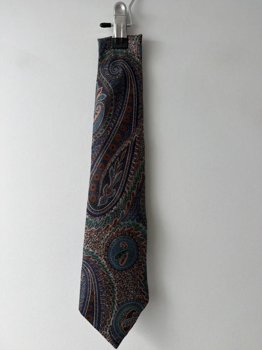 100% Premium Silk Tie With Paisley Design - 3334