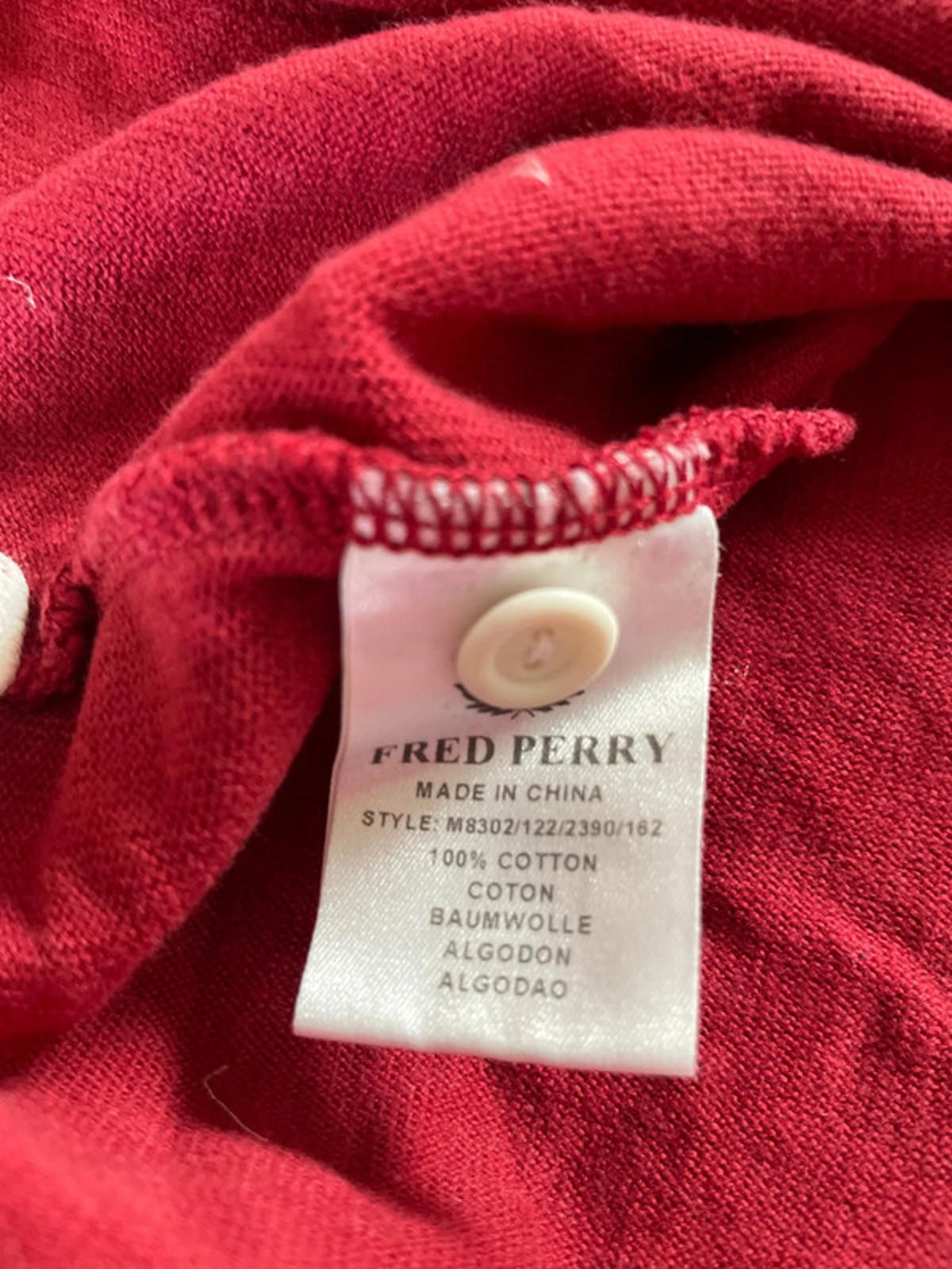 Men’s Fred Perry Premium Long Sleeve Rugby Polo Top - Medium - 2000