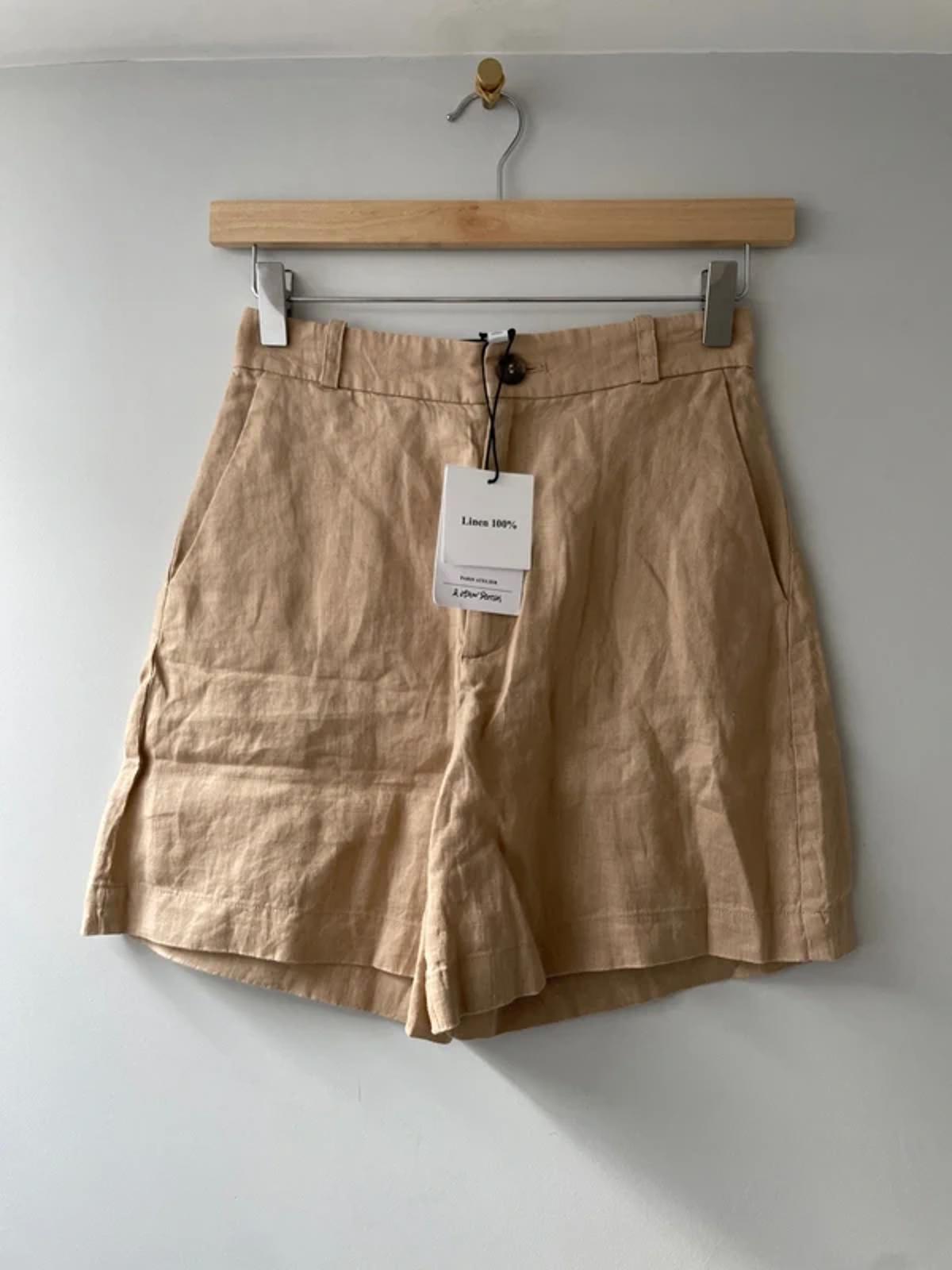 Women’s & Other Stories 100% Linen Shorts in Beige - UK 4 - 3082