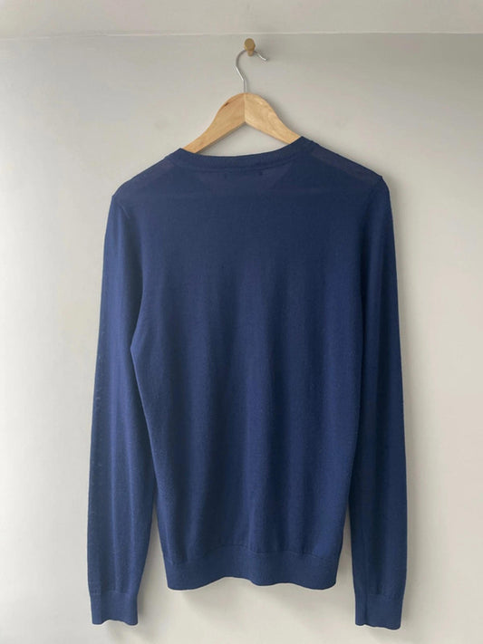 Men’s Sandro Premium Long Sleeve Crew Neck Jumper In Navy - Medium - 1904