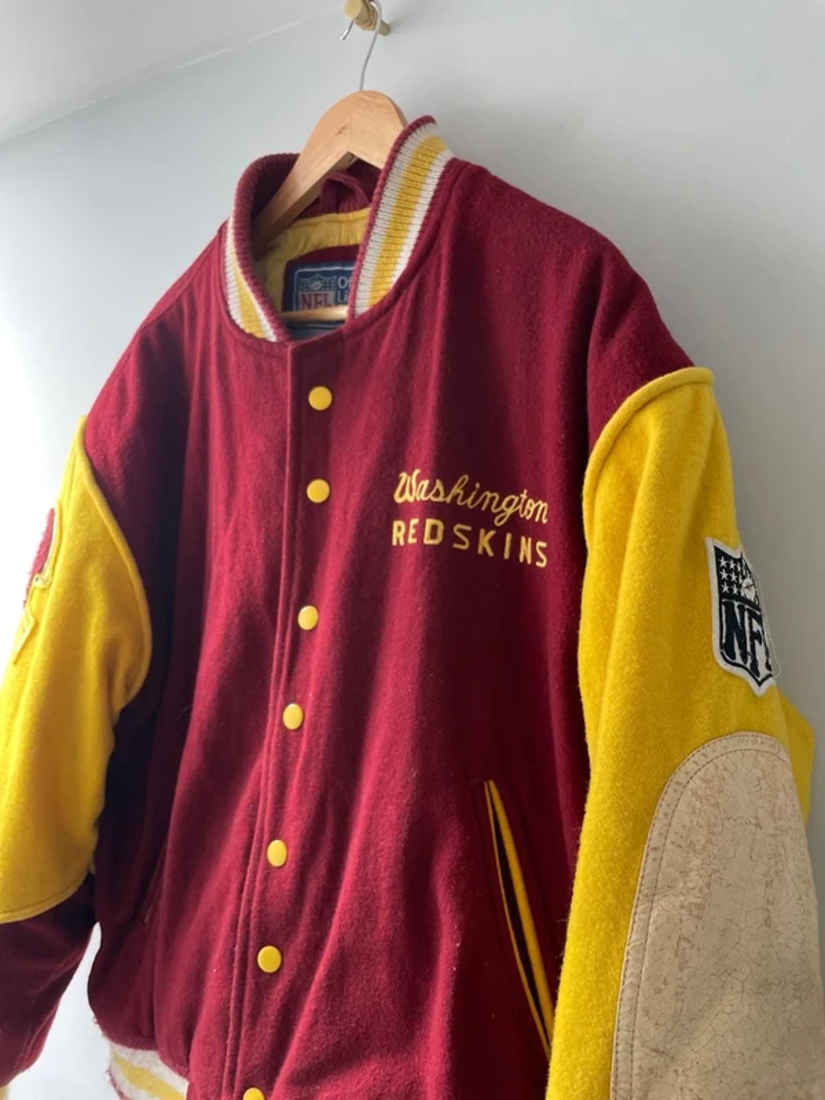 Men’s Washington Redskins Rare Wool Bomber Jacket in Red/Yellow - Medium - 2956