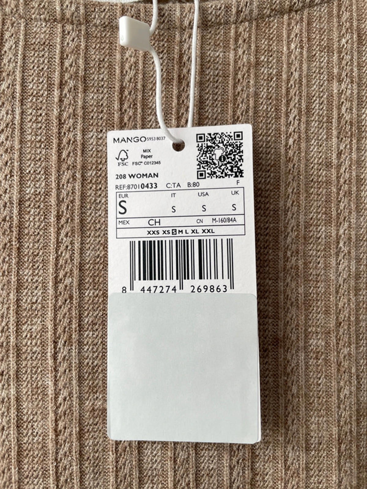 Women’s Mango Crew Neck Long Sleeve Jumper Top - Uk8 -1481