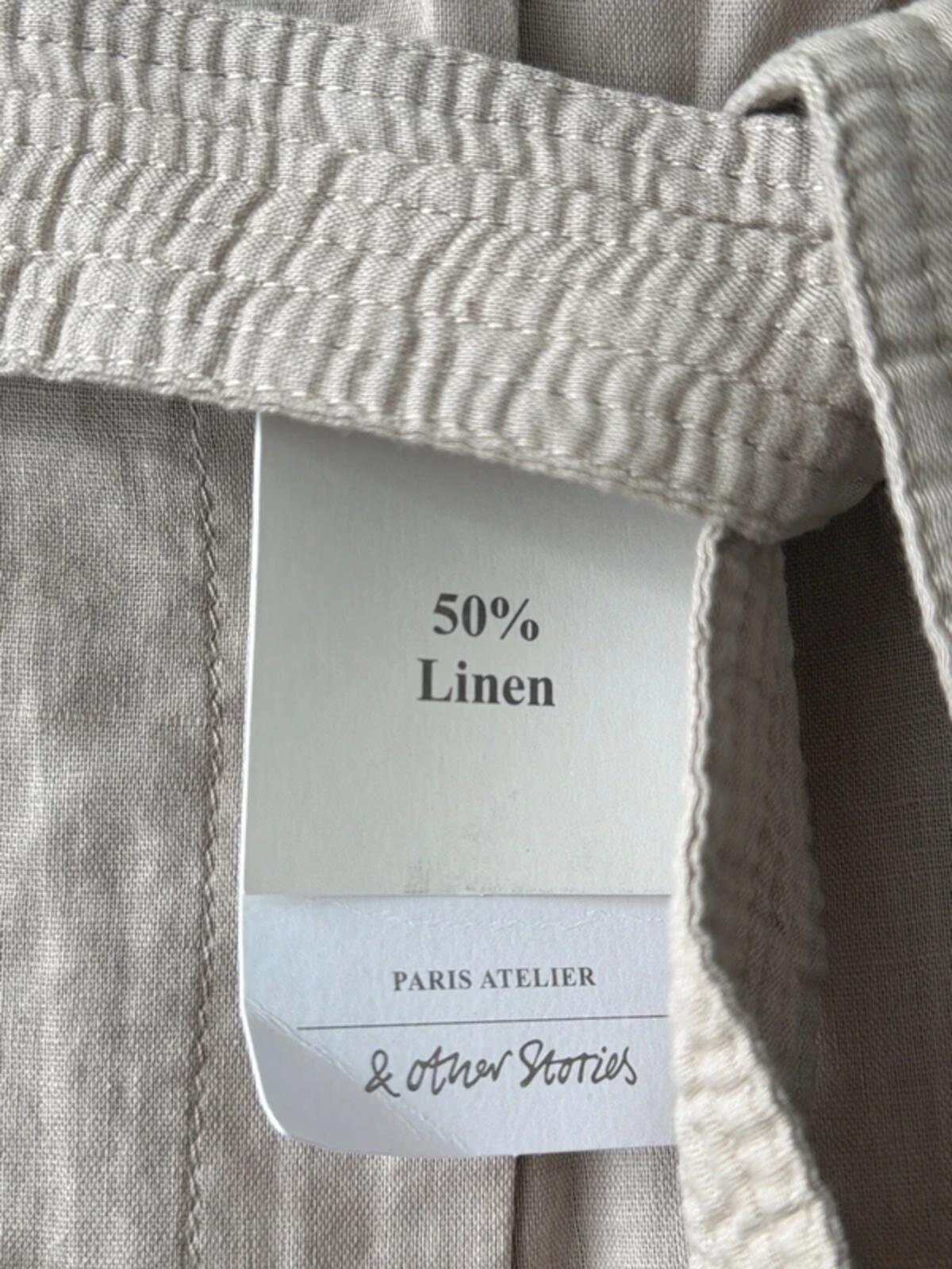 Women’s & Other Stories linen tie front style shorts in beige - Uk6 - 3442