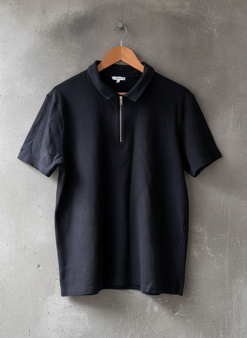 Men’s Reiss Short Sleeve Slim Fit Knitted Polo Top In Navy - XLarge - 2746
