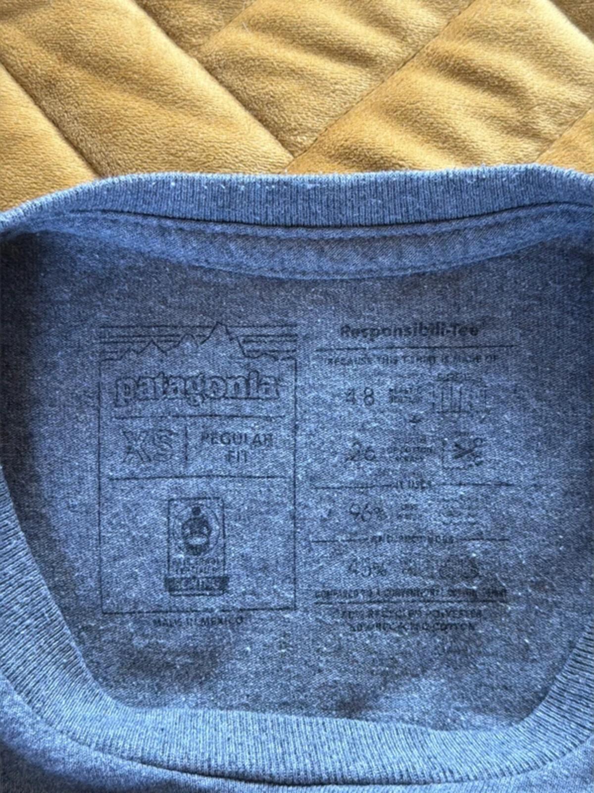 Men’s Patagonia long sleeve crew neck printed t-shirt in grey  - xsmall - 3468