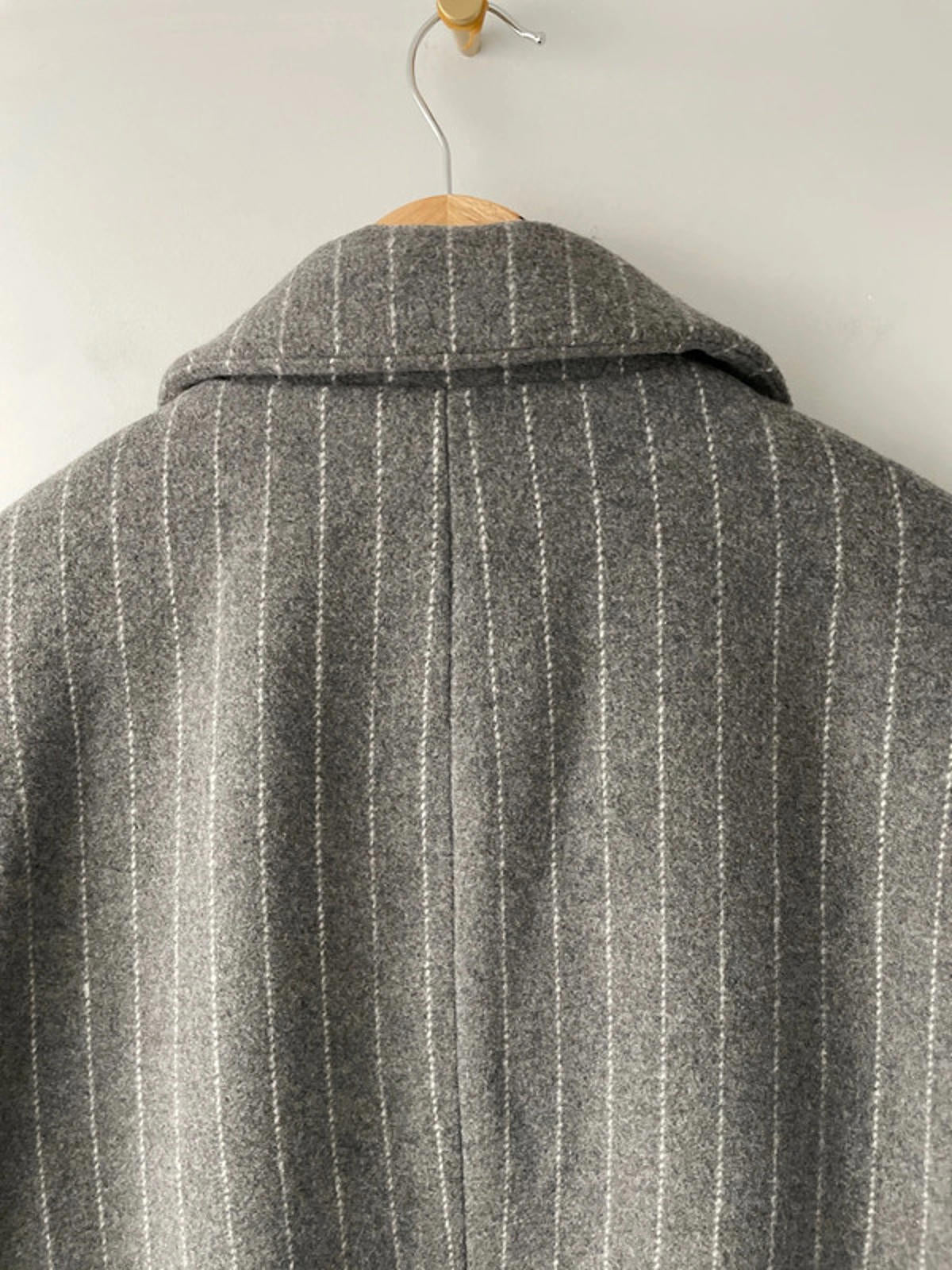 Women’s JDY Pine stripe 100% Wool Oversized Blazer Jacket In Grey - Small - 2331