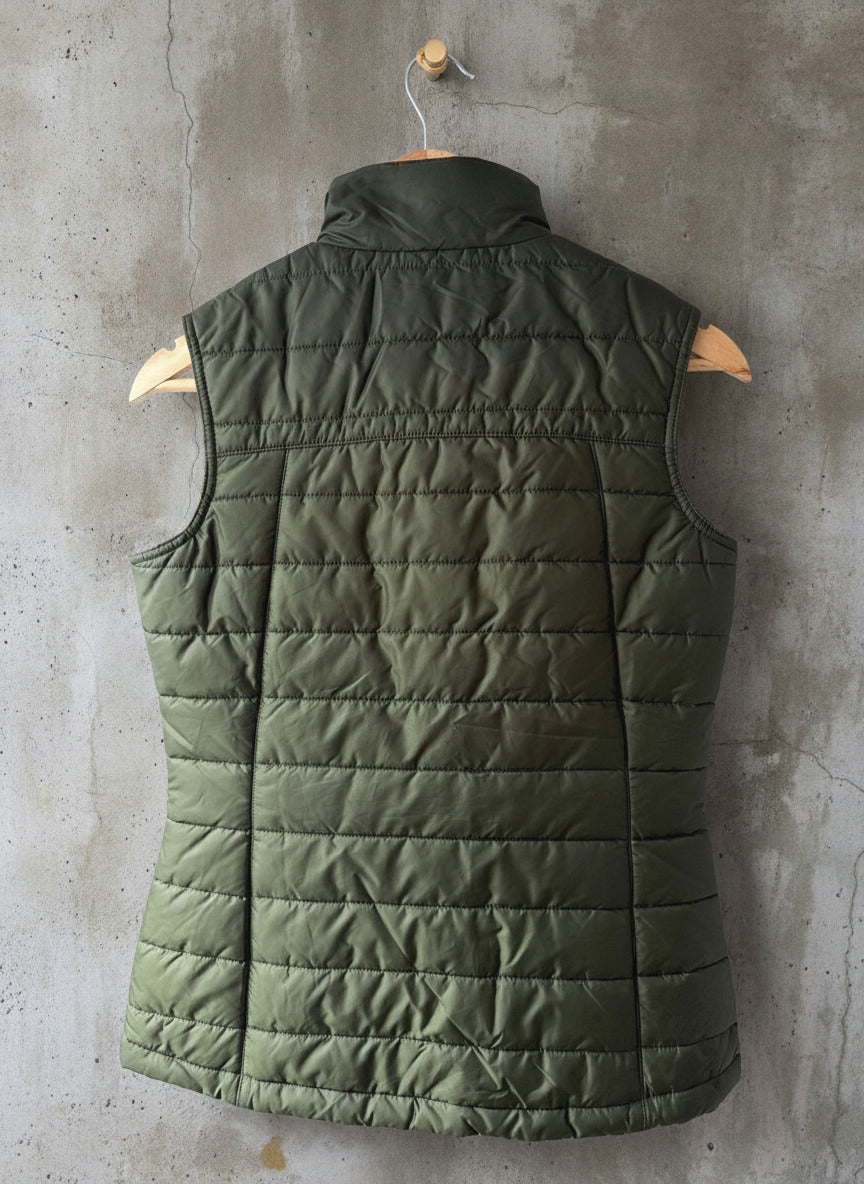 Women’s Barbour Dovecote Padded Quilted Gilet Vest In Khaki - Uk8 - 3699
