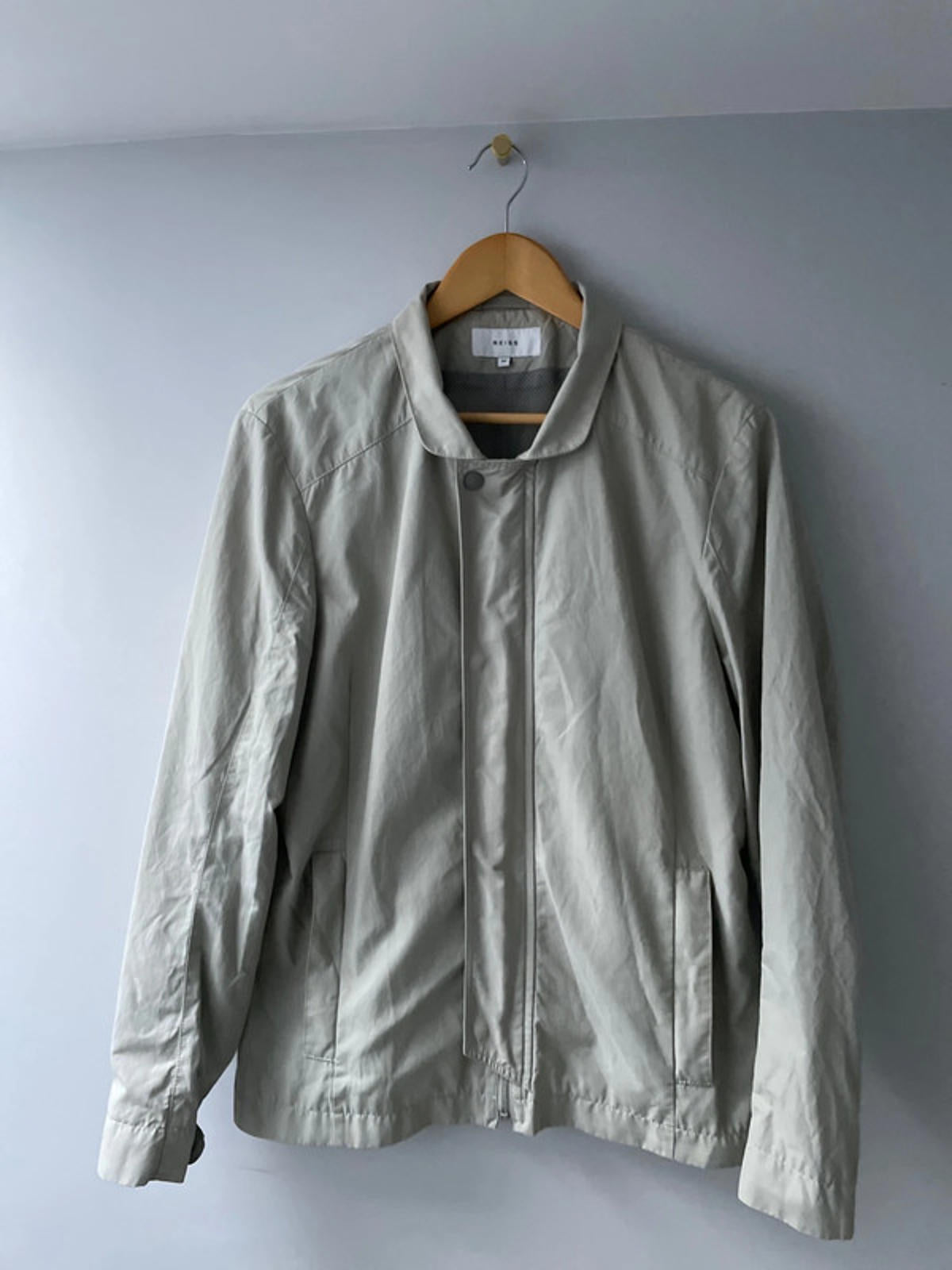 Women’s Reiss Premium Zip Through Jacket Coat In Cream- Medium
