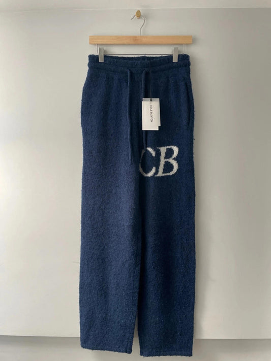 Men’s Cole Buxton Logo Knit Relaxed Fit Wool blend Trouser In Navy - Medium - 2523