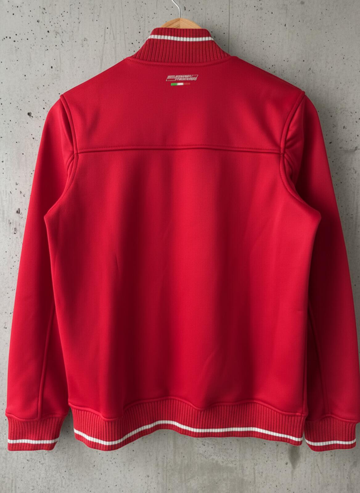 Mens Ferrari Zip-Up Jacket with Iconic Logo Patch In Red - Small - 3498