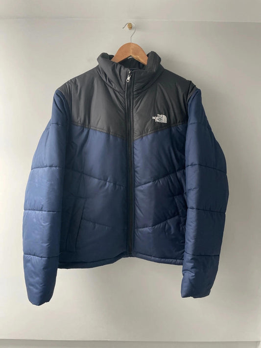 Men’s The North Face Saikuru Puffer Jacket Coat In Navy/Black - Large - 2395