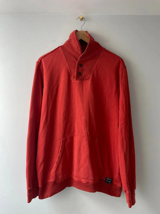 Men’s Woolrich Shawl Collar Jumper Top In Red - Medium - 2449