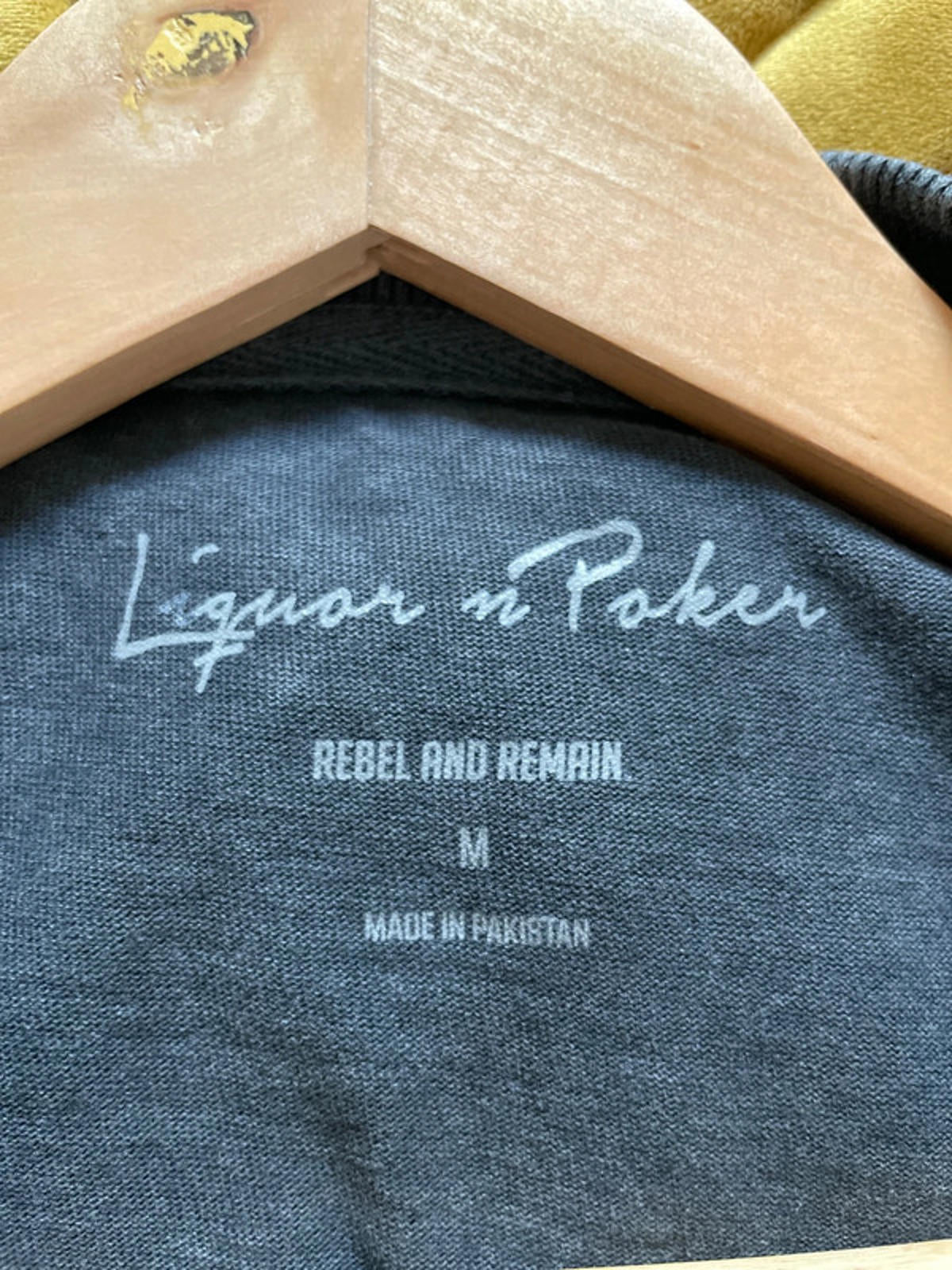 Men’s Liquor n Poker Oversized Long Sleeve Crew Neck T-Shirt In Grey - Medium - 2244