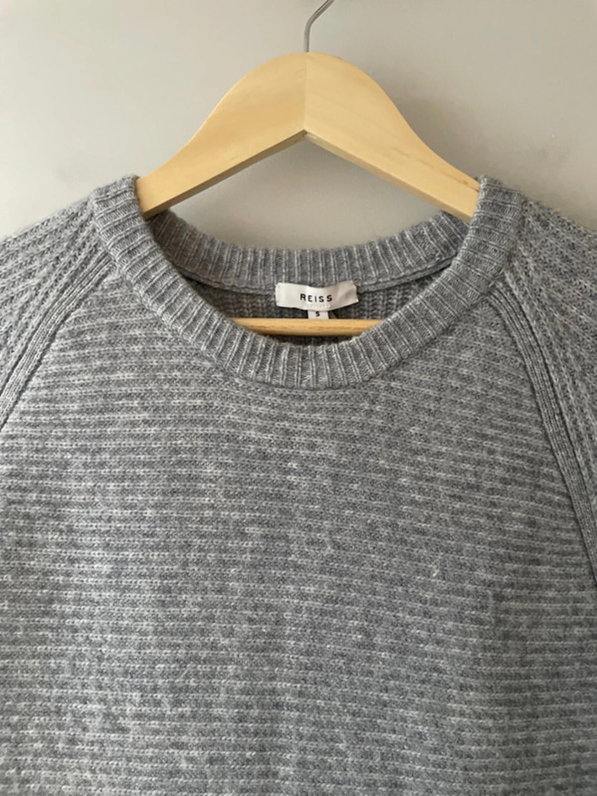 Men’s Reiss Premium Wool And Alpaca Crew Neck Ribbed Jumper In Grey - Small - 2534