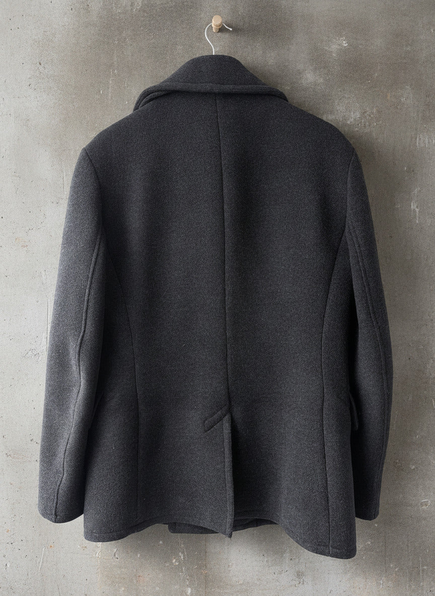 Women’s Ralph Lauren 100% Wool Pea Coat Jacket In Dark Grey - Small - 3760