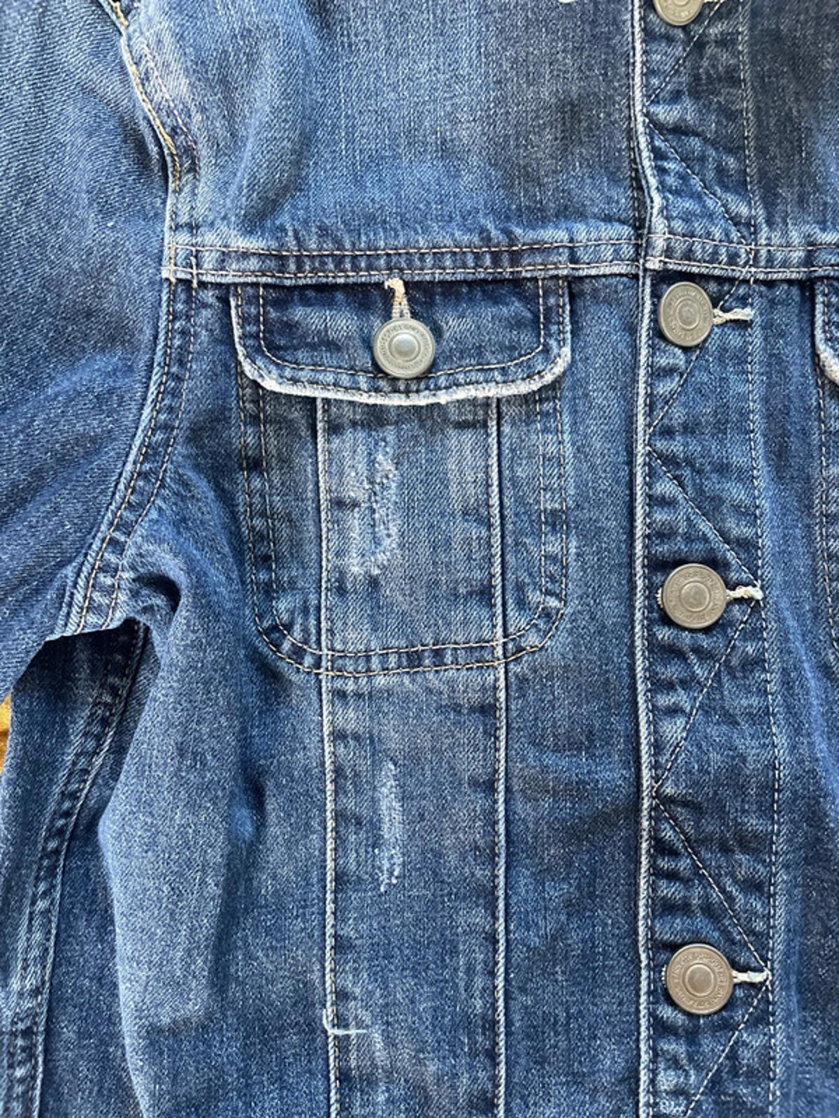 Women’s Allsaints Denim Trucker Jacket Coat With Washed Effect - Small - 2111