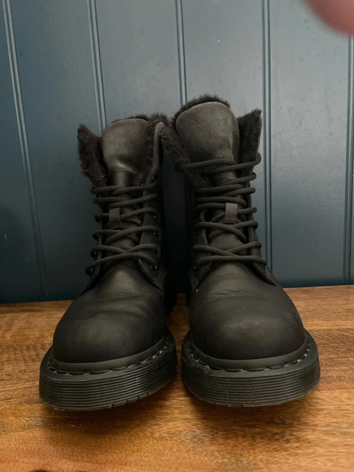 Women’s Dr Marten’s 1460 Kolbert Faux Fur Lined Leather Boots In Black-UK 5-2364