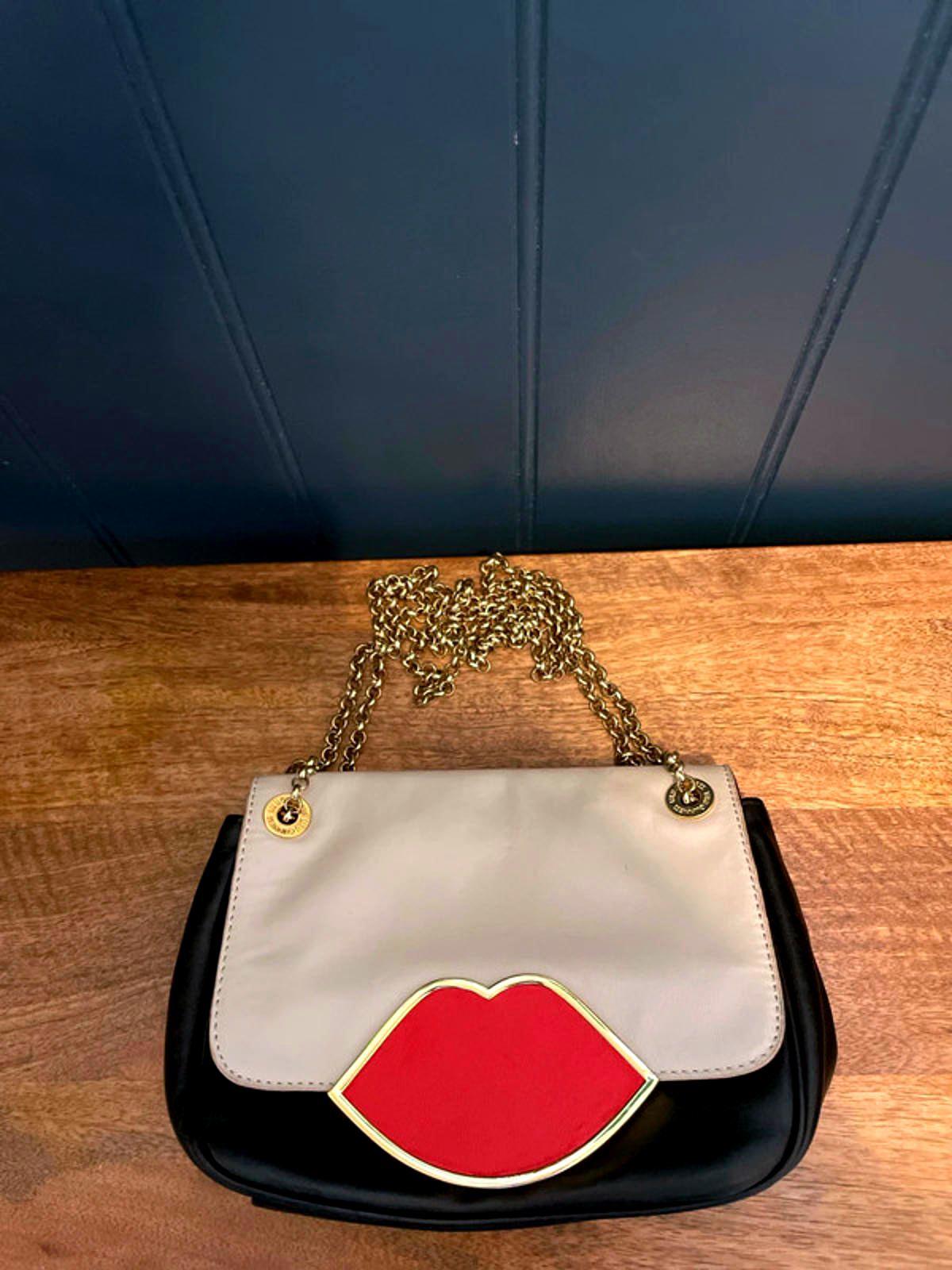Women’s Lulu Guinness Eva Leather Shoulder Clutch Crossbody Bag In Black - 2849